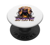 Fluff around and find out. Cat humor sarcasm funny Halloween PopSockets PopGrip Adesivo