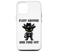 Fluff Around Find Out Meowdy Cat Funny Cowboy Overstimulated Custodia per iPhone 12/12 Pro