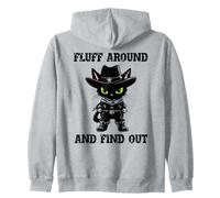 Fluff Around Find Out Meowdy Cat Funny Cowboy Overstimulated Felpa con Cappuccio