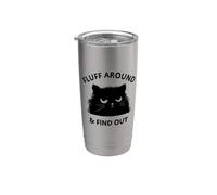Fluff Around Grumpy Funny Cat Lady Humor Sarcastic Bicchiere termico in acciaio inox doppia parete