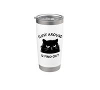 Fluff Around Grumpy Funny Cat Lady Humor Sarcastic Bicchiere termico in acciaio inox doppia parete