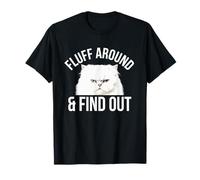 Fluff Around & Trova Umorismo Grumpy Fluffy Cat Maglietta