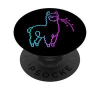 Fluff Intorno E Scopri Divertente Llama Sputando Fluffy PopSockets PopGrip Adesivo
