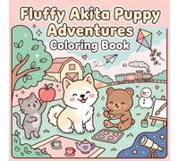 Fluffy Akita Puppy Adventures Coloring Book