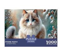 Fluffy Bi-Colored Gatto Puzzle Impossible 1000 Pezzi Pino nevosocone Decorazione Per La Casa. Rilassamento E Intelligence Per Adulti E Bambini Da 12 Anni 38x26cm/1000pcs
