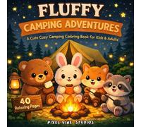 Fluffy Camping Adventures: A Cute Cozy Camping Coloring Book for Kids & Adults