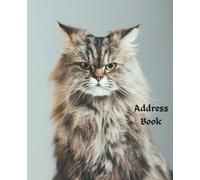 Fluffy Cat Address book with space for over 700 contacts: 110 pages, 7.5” x 9.25” , glossy cover