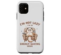 Fluffy Cat, I'm Not Lazy,Modalità risparmio energetico, Bubble Boba Tea Custodia per iPhone 11
