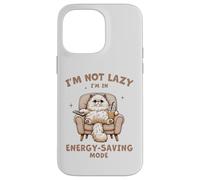 Fluffy Cat, I'm Not Lazy,Modalità risparmio energetico, Bubble Boba Tea Custodia per iPhone 14 Pro Max