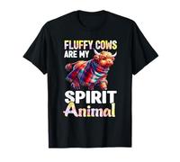Fluffy Cows Are My Spirit Animal Allevamento di mucche delle Highland scozzesi Maglietta