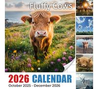 Fluffy Cows Calendar 2026: Endearing bovine friends with woolly coats bringing joy every month