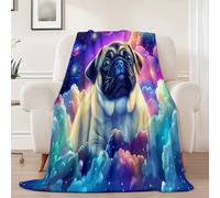 Fluffy Flannel Throw Blanket- Fantasia Cucciolo Nuvole Pattern Reversible Super Soft Warm Winter Buio Throws for Sofa Couch Bed, Decorative Soft Comfy Blankets 80 x 150 cm