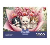 Fluffy Kitten Peeking through Cat Flap Cartone Bordi Lisci Ottimo Per Relax Mentale, Allenamento Cerebrale E Riduzione Stress 70x50cm/1000pcs