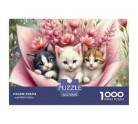 Fluffy Kitten Peeking through Cat Flap Pezzi Cartone Ben Realizzati Ottimo Per Allenamento Mentale, Memoria E Relax A Casa 52x38cm/1000pcs