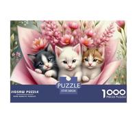 Fluffy Kitten Peeking through Cat Flap Pezzi Cartone Resistenti Aiuta A Migliorare Focus, Capacità Di Problem Solving E Coordinazione Occhio-mano 38x26cm/1000pcs