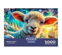Fluffy Lamb in Snowy, Glowing Scenery Puzzle Da 1000 Pezzi Sheep Divertimento Familiare, Adulti E Bambini 70x50cm/1000pcs