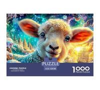 Fluffy Lamb in Snowy, Glowing Scenery Puzzle Da 1000 Pezzi Sheep Perfetto Regalo Per Ragazzi, Ragazze, Uomini E Donne 52x38cm/1000pcs