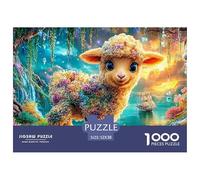 Fluffy Lamb with Flowers in A Magical Forest Puzzle Da 1000 Pezzi Dream Sheep Ideale Per I Regali Di Compleanno E Di Natale 52x38cm/1000pcs