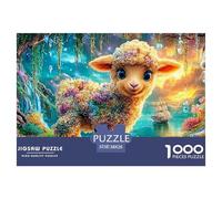 Fluffy Lamb with Flowers in A Magical Forest Puzzle Da 1000 Pezzi Dream Sheep Perfetto Regalo Per Ragazzi, Ragazze, Uomini E Donne 38x26cm/1000pcs