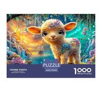 Fluffy Lamb with Flowers in A Magical Forest Puzzle Da 1000 Pezzi Sheep Perfetto Regalo Per Ragazzi, Ragazze, Uomini E Donne 70x50cm/1000pcs