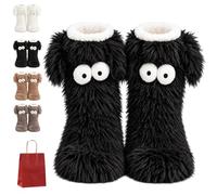 Fluffy Monster Slipper Socks, Fluffy Monster Indoor Slipper Socks | Big Eyes Monster Slipper Socks for Women, Cute Cozy, With Fleece Lined, For Lounging, Relaxing, And Gifting