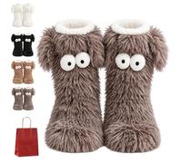 Fluffy Monster Slipper Socks, Fluffy Monster Indoor Slipper Socks | Big Eyes Monster Slipper Socks for Women, Cute Cozy, With Fleece Lined, For Lounging, Relaxing, And Gifting