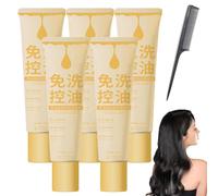 Fluffy Oil Control Shampoo,Senza Risciacquo Fluffy Oil Control Shampoo,Oil Control Fluffy Leave-In Shampoo,Leave-In Oil Control Shampoo,Senza Lavaggio Fluffy Dry Hair Shampoo (5 Pcs)