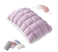 Fluffy Puffgrid Bed Pillow for All Sleepers, Mellow Sleep Puff Pillow (#E) | for Sleeping Hot, Ice Silk, Cover Fluffy Cloud Pillows, For Side and Back Sleepers, Soft Support, Machine Washable