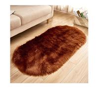 Fluffy Soft Faux Lambskin RugWashable Oval Carpet for Living Room Kids' Room & OfficeCozy Durable Stylish Home Decor accento Rug