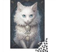 Fluffy White Kitten 08 Puzzle per adulti e adolescenti 1000 pezzi Puzzle in legno per adolescenti Regali Gioco rompicapo 1000 pezzi (75x50 cm)
