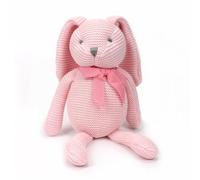 FLUFFYFUN Coniglio Peluche neonato 100% Cotone biologico 18cm Rosa | 100% cotone biologico dentro e fuori • Certificato OEKO-TEX • Dettagli viso cuciti a mano • Naturalmente morbido e delicato