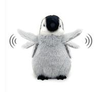 FLUFFYFUN Pinguino Peluche Interattivo 25 cm - Giocattolo Realistico con Ali Mobili per Bambini(Movimento Schiacciando la Pancia)