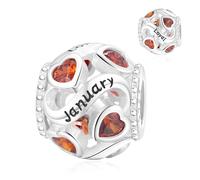 FLUFLO Ciondolo da donna con 12 pietre portafortuna, in argento Sterling 925, compatibile con Pandora e gioielli europei.M1, Argento sterling, Zirconia cubica sintetica