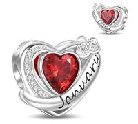 FLUFLO Ciondolo da donna con 12 pietre portafortuna, in argento Sterling 925, compatibile con Pandora e gioielli europei.M1, Argento sterling, Zirconia cubica sintetica