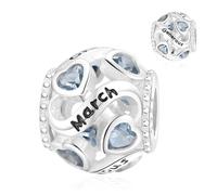 FLUFLO Ciondolo da donna con 12 pietre portafortuna, in argento Sterling 925, compatibile con Pandora e gioielli europei.M1, Argento sterling, Zirconia cubica sintetica