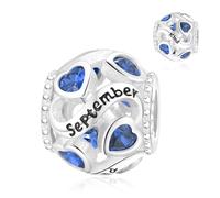 FLUFLO Ciondolo da donna con 12 pietre portafortuna, in argento Sterling 925, compatibile con Pandora e gioielli europei.M1, Argento sterling, Zirconia cubica sintetica