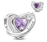 FLUFLO Ciondolo da donna con 12 pietre portafortuna, in argento Sterling 925, compatibile con Pandora e gioielli europei.M1, Argento sterling, Zirconia cubica artificiale