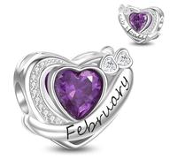FLUFLO Ciondolo da donna con 12 pietre portafortuna, in argento Sterling 925, compatibile con Pandora e gioielli europei.M1, Argento sterling, Zirconia cubica sintetica