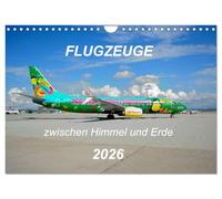 Flugzeuge zwischen Himmel und Erde (Wandkalender 2026 DIN A4 quer), CALVENDO Monatskalender: Eine besondere Auswahl von verschiedenen Flugzeugtypen.