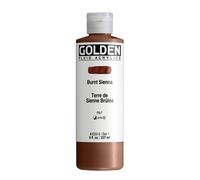 Fluid Acrylics di GOLDEN Burnt Sienna, flacone da 8 fl. oz., vernice acrilica professionale semi-opaca