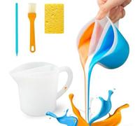 Fluid Art - Bicchiere per pittura acrilica a 3 scomparti | Design a 3 canali, miscelazione artistica fluida, versamento acrilico, resina epossidica, effetti creativi