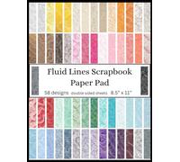 Fluid Lines Scrapbook Paper Pad: Decorative Paper Book with Clean Colorful Lines and Inverted White Patterns for Scrapbooking, Journaling, Card Making, Crafting, and more- 58 Unique Decorative Designs