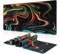 Fluid Pattern Gaming Mouse Pad35.4x15.7", Full Desk Mat for Gaming/Office/Home, Non-Slip Rubber Base