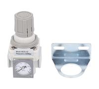 Fluid Pressure Regulator with Indicator | G1 / 4 Control Valve for Compressor/Pneumatic Tools | 14.5-123.3 PSI Adjustable | Aluminum Alloy & Steel Bracket