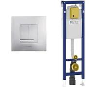 Fluidmaster Placca Arte Duo Cromo Opaco + Cassetta Wc Sospeso Duplo 380 Premium Codice Prod: 4060415631 4060452506