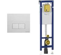 Fluidmaster Placca Arte Duo Vetro Alluminio + Cassetta Wc Sospeso Duplo 380 Premium Codice Prod: 4060420111 4060452506