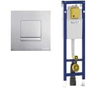 Fluidmaster Placca Arte Metall Mono Cromo Opaco + Cassetta Wc Sospeso Duplo 380 Premium Codice Prod: 4060414131 4060452506