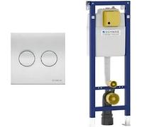 Fluidmaster Placca Itea Duo Cromo Lucido + Modulo Autoportante Wc Sospeso Duplo 380 Premium Codice Prod: 4060419651 4060452506