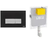 Fluidmaster Placca Magnus In Vetro Nero+ Modulo Cassetta Da Incasso Per Wc A Pavimento Up 199 Codice Prod: P54-0001-0250 T02-0130-0250