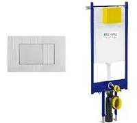 Fluidmaster Placca Metis Cromo Opaco + Modulo Autoportante Per Wc Sospeso Duplo 199 Codice Prod: P41-0110-0250 T02-2116-0250